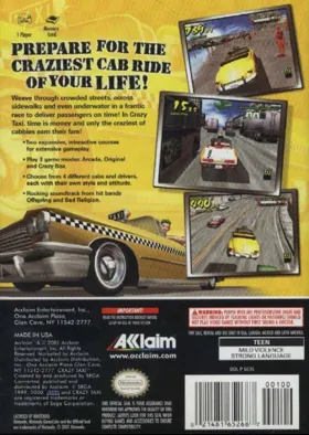 Crazy Taxi box cover back